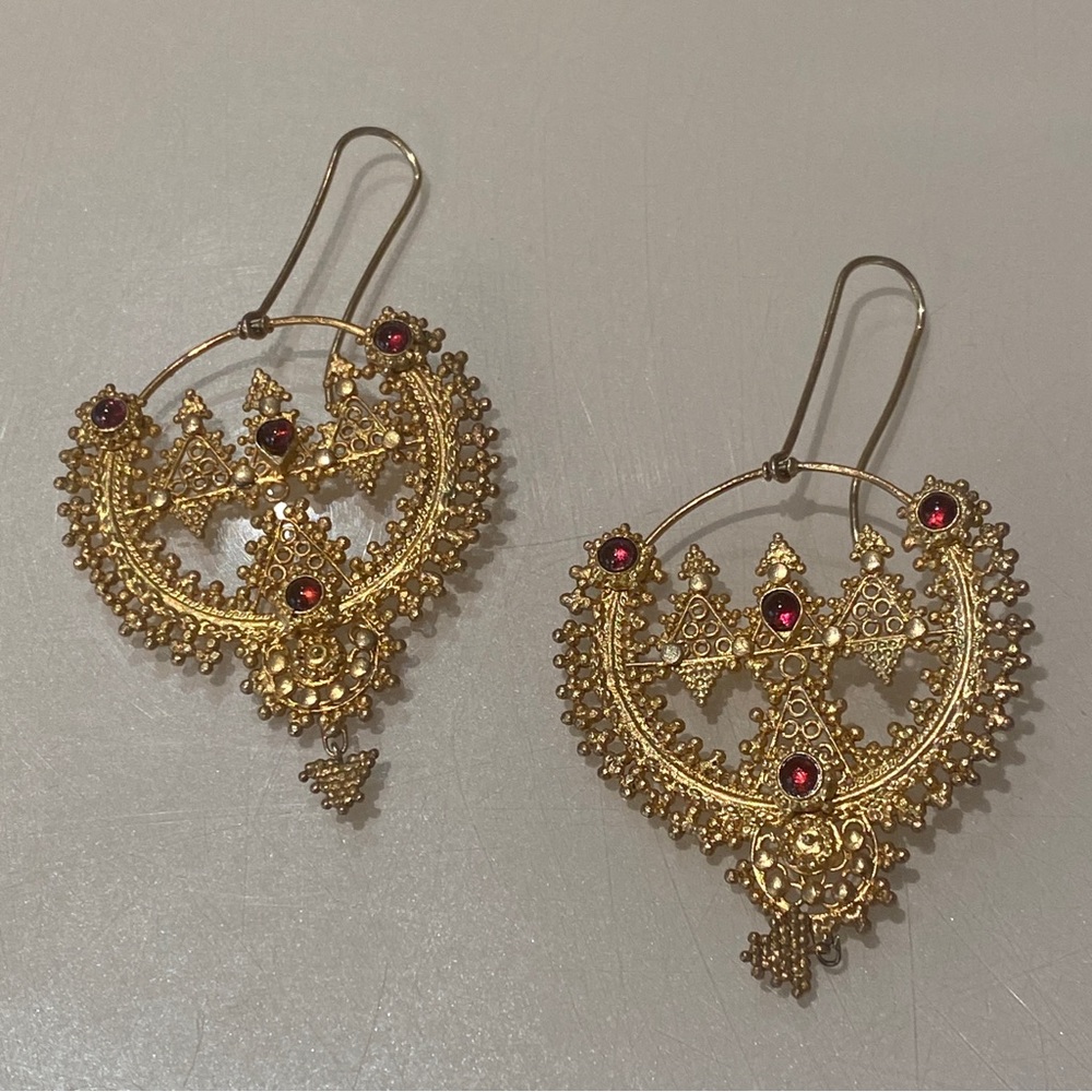 Beautiful gold statement mandala festival earrings from India